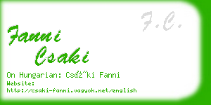 fanni csaki business card